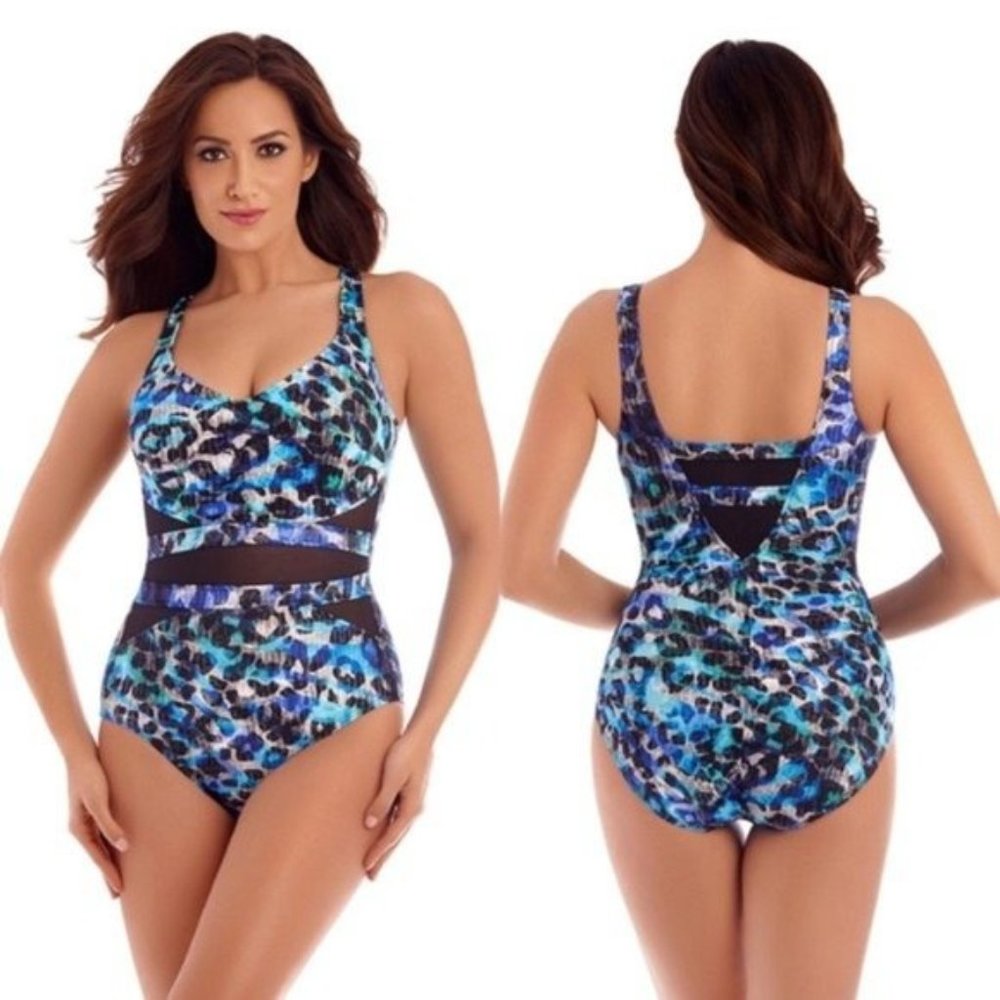 Miraclesuit 2018 It's A Cinch One Piece Swimsuit in Sea Glass Size 16 - Picture 1 of 13